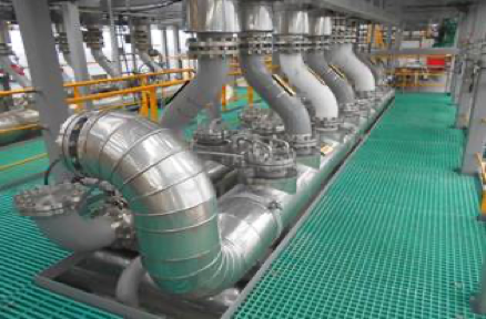 Stainless steel pipes in engine room