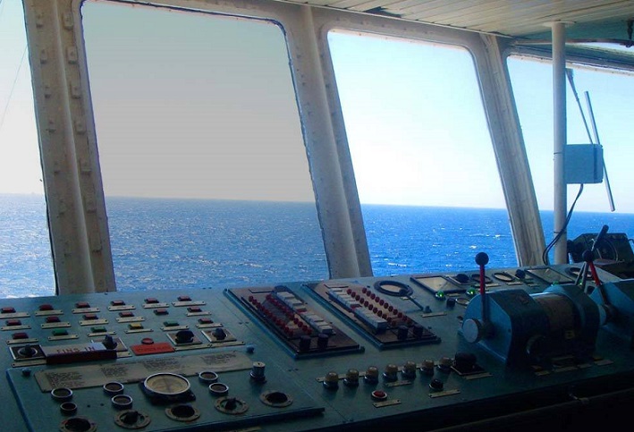UV glass protection films on ship bridge